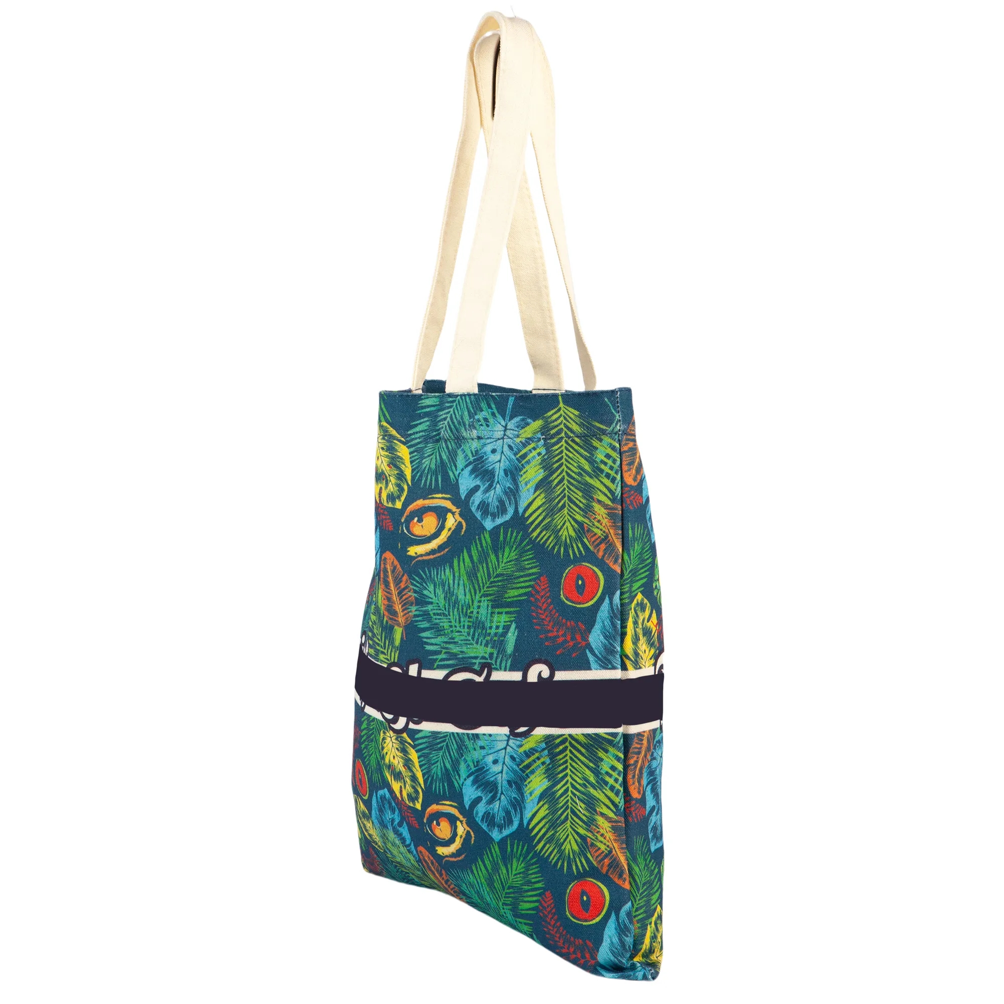 Tropical Leaf Canvas Tote, custom tote bag with logo imprint 4