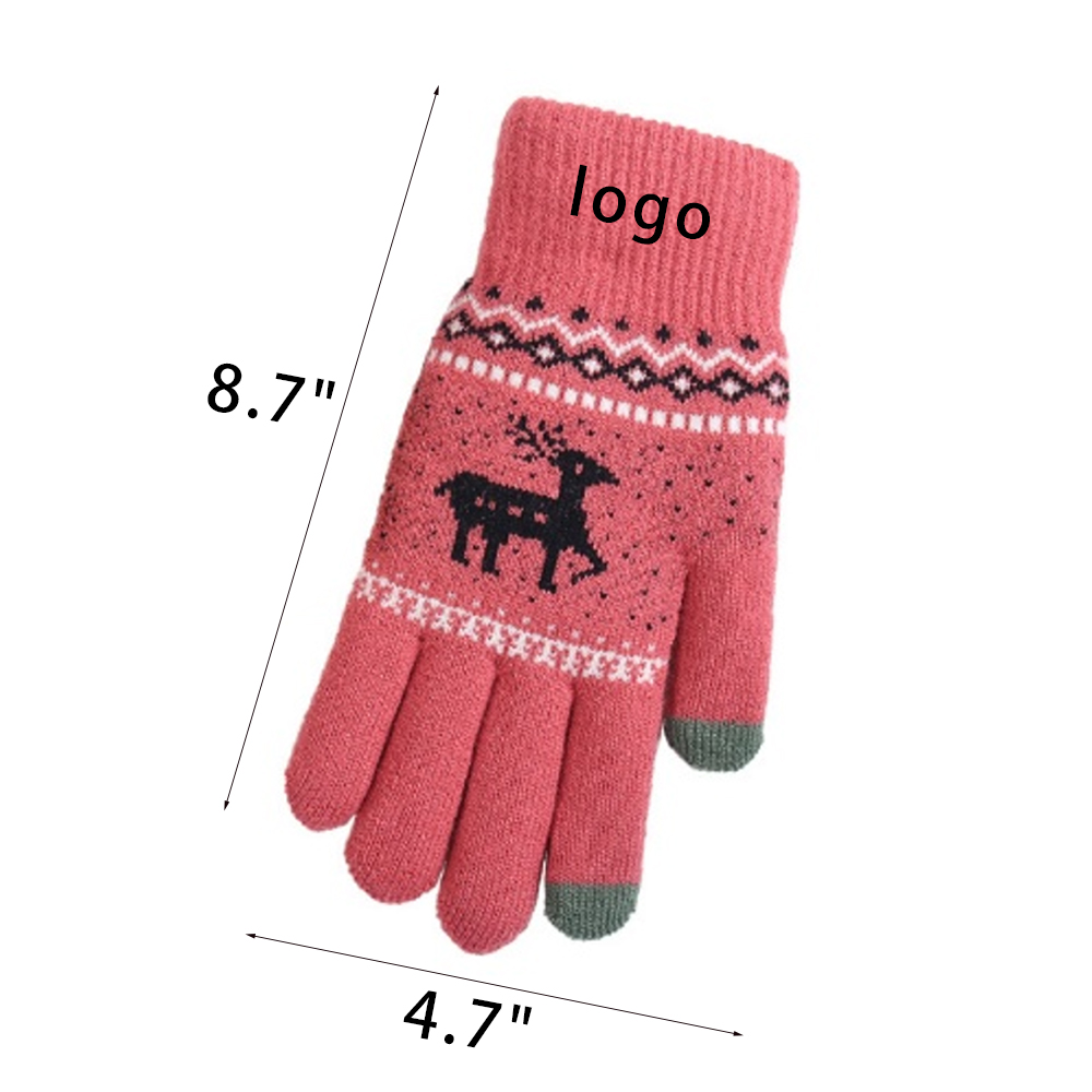 Customizable Cute Deer Pattern Thickened Winter Gloves Warm and Personalizable 3