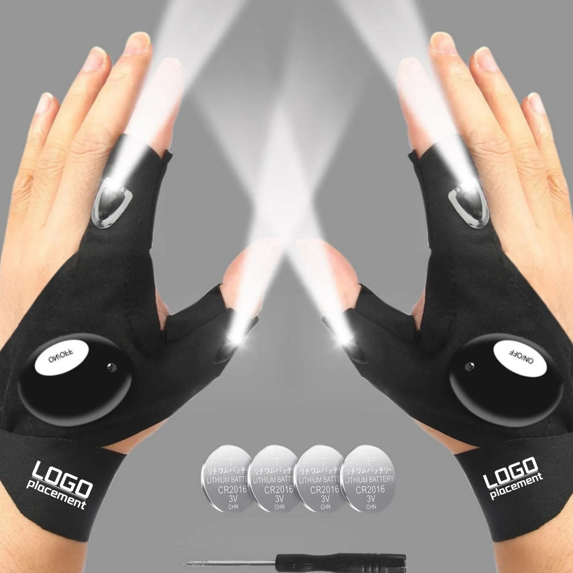 LED-Lit Fingerless Gloves -Hands-Free Lighting For Repairs