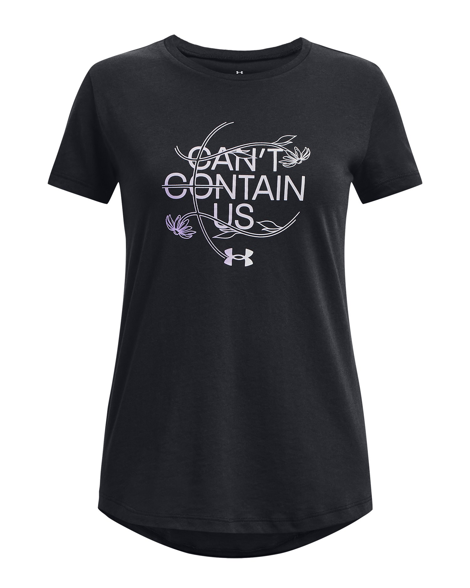 Girls' UA Basketball Contain Us Short Sleeve, custom youth shirt with logo imprint 2