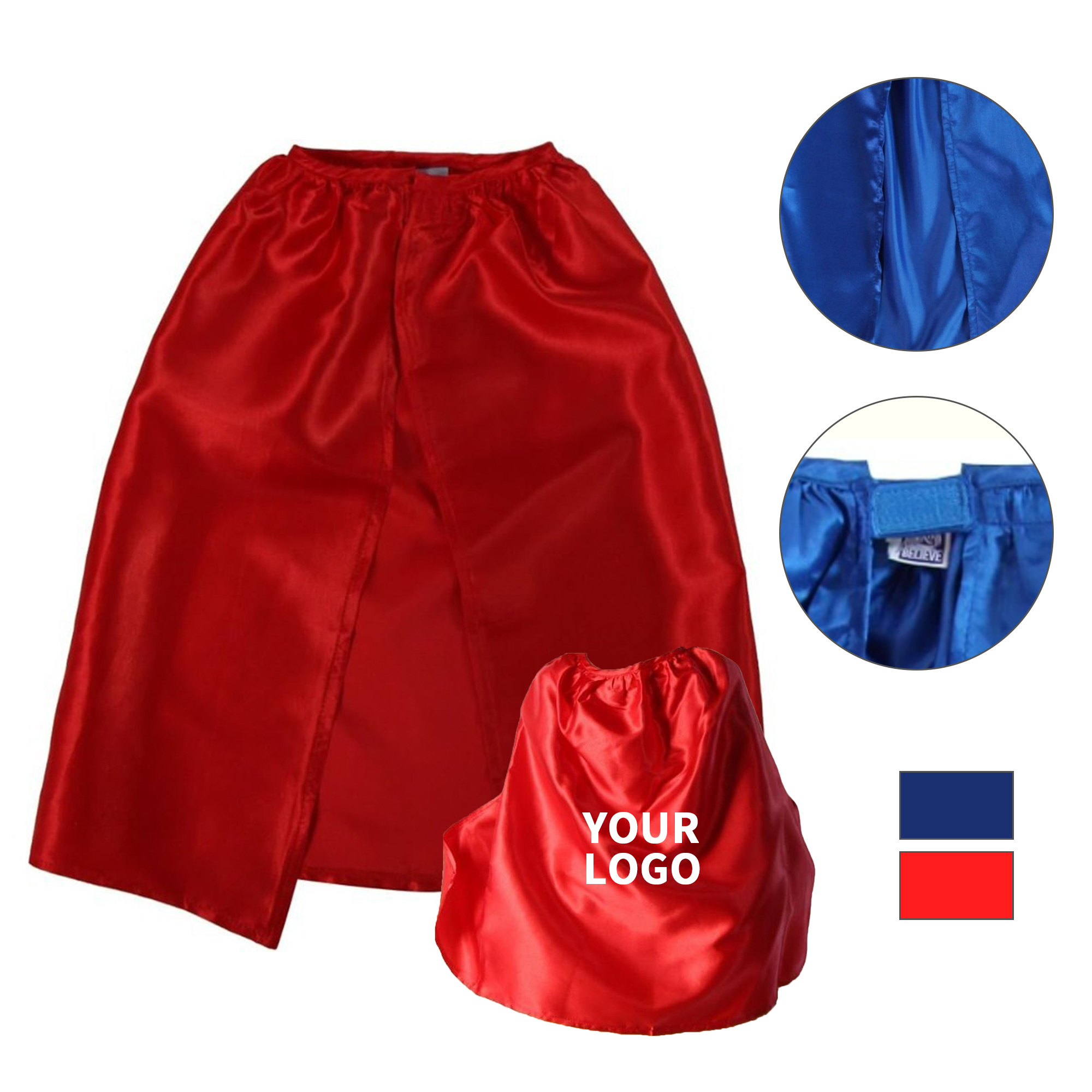 Satin Kids Superhero Cape With Adjustable Closure 2