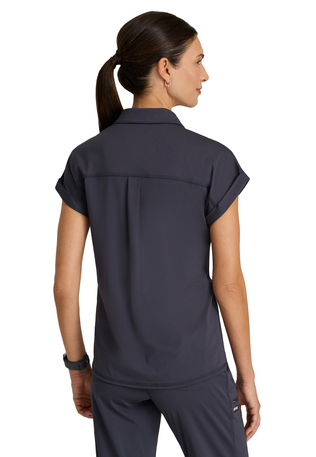 Grey's Anatomy Knit Stretch - Women's One-Pocket Snap Placket Renew Scrub Top 11