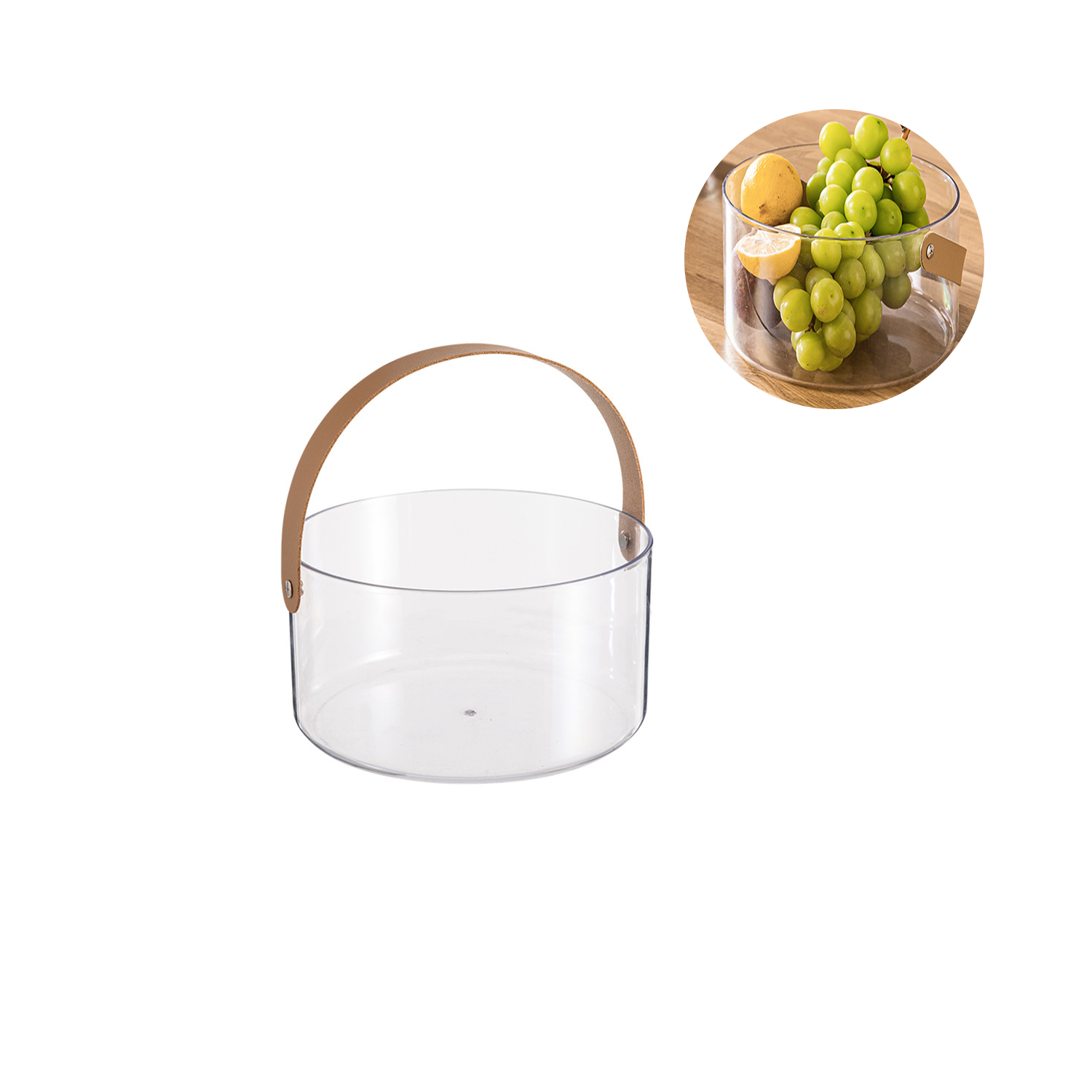 Clear PET Storage Bucket with Handle 3