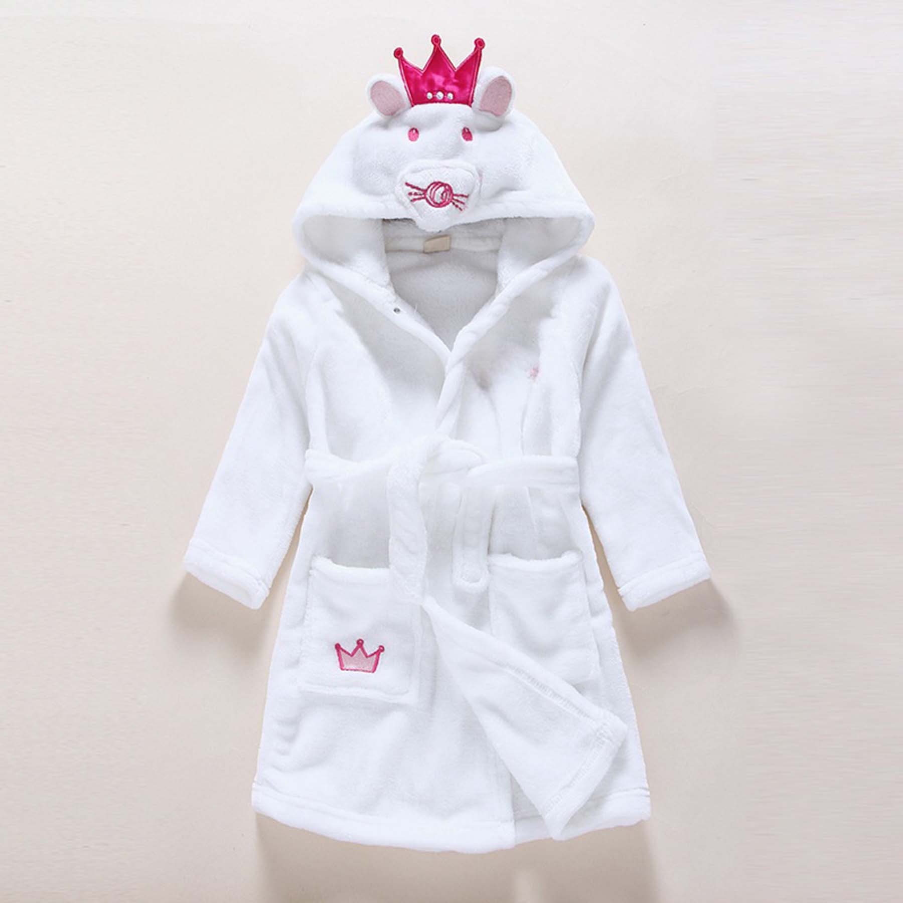 Unisex Baby Plush Animal Face Robe 3