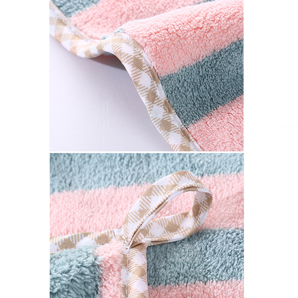 Household bathroom kitchen striped coral velvet hand towel dishcloth 2