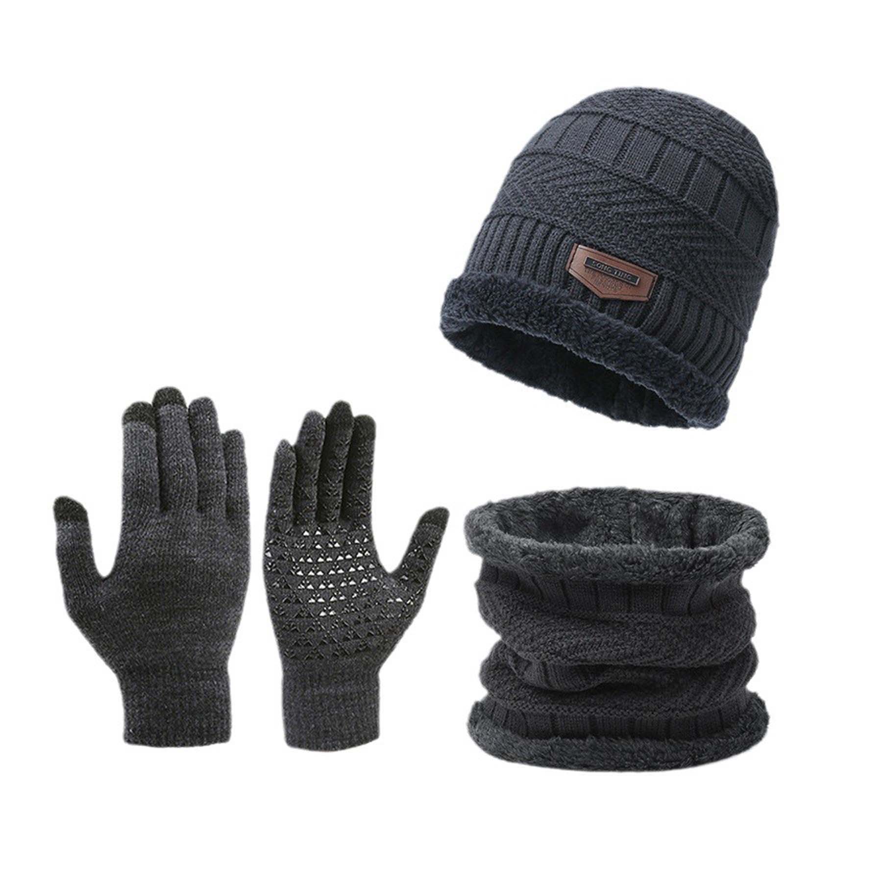 Winter Knit Hat, Scarf, and Gloves Set 2