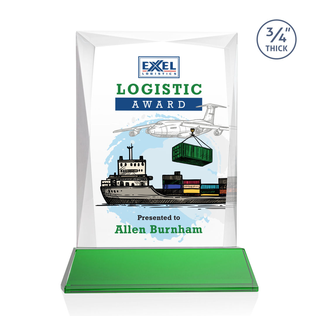 Messina VividPrint™ Award on Newhaven Base - Green