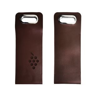 Buckled PU Leather Wine Bag With Window And Metal Handles 14