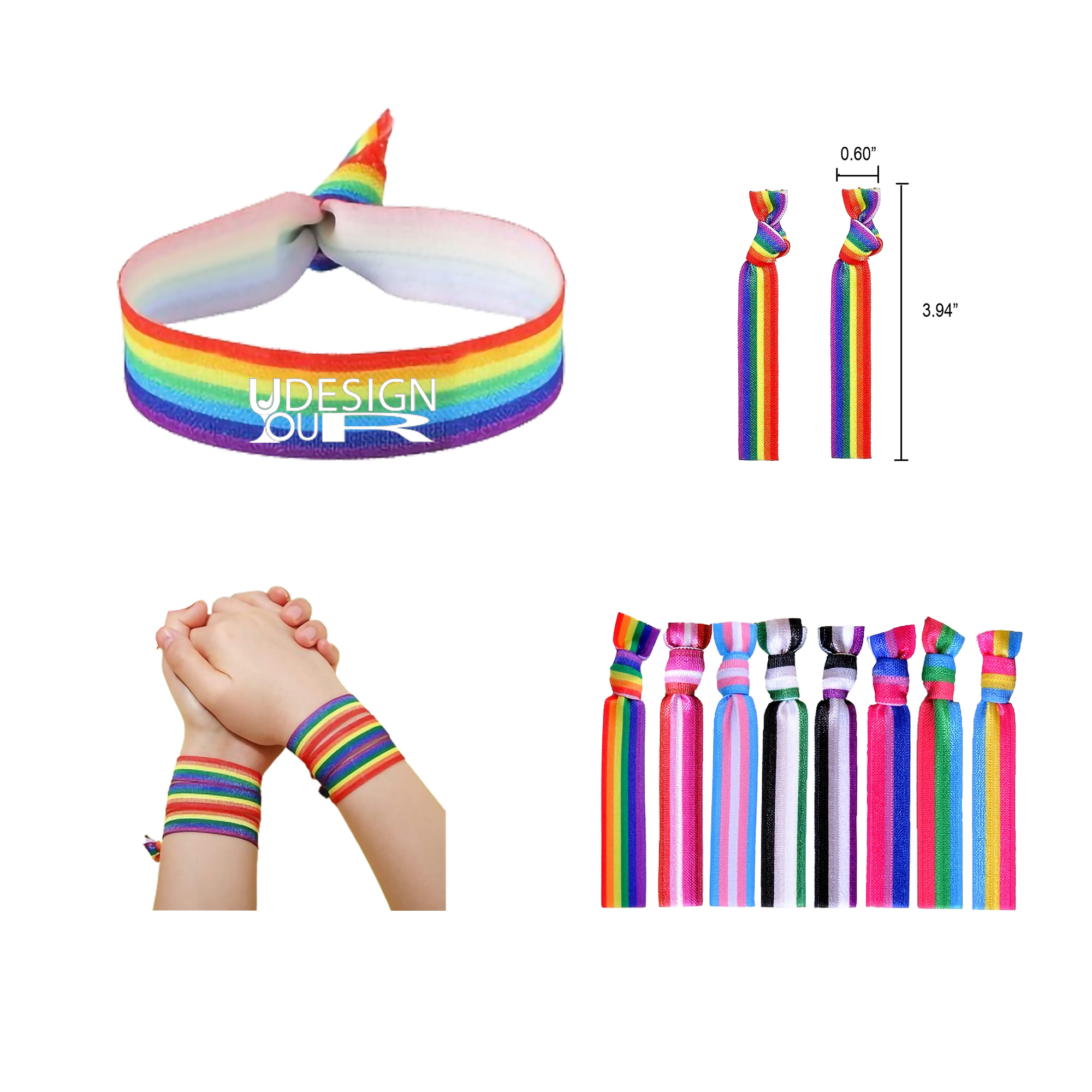 Rainbow Elastic Bracelet WristBands MOQ50 2