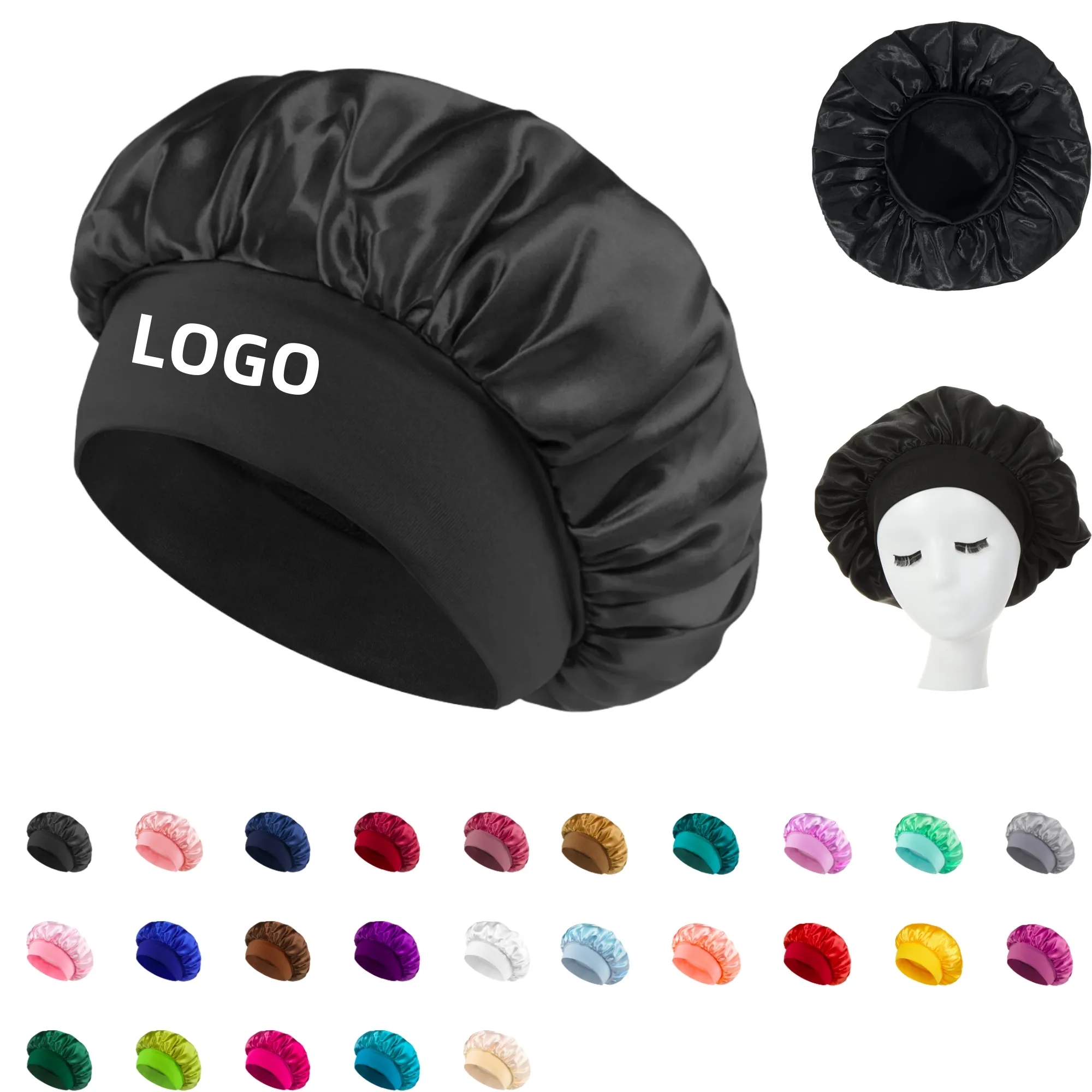 Womens Satin Bonnet Sleep Cap Nightcap for Hair Protection