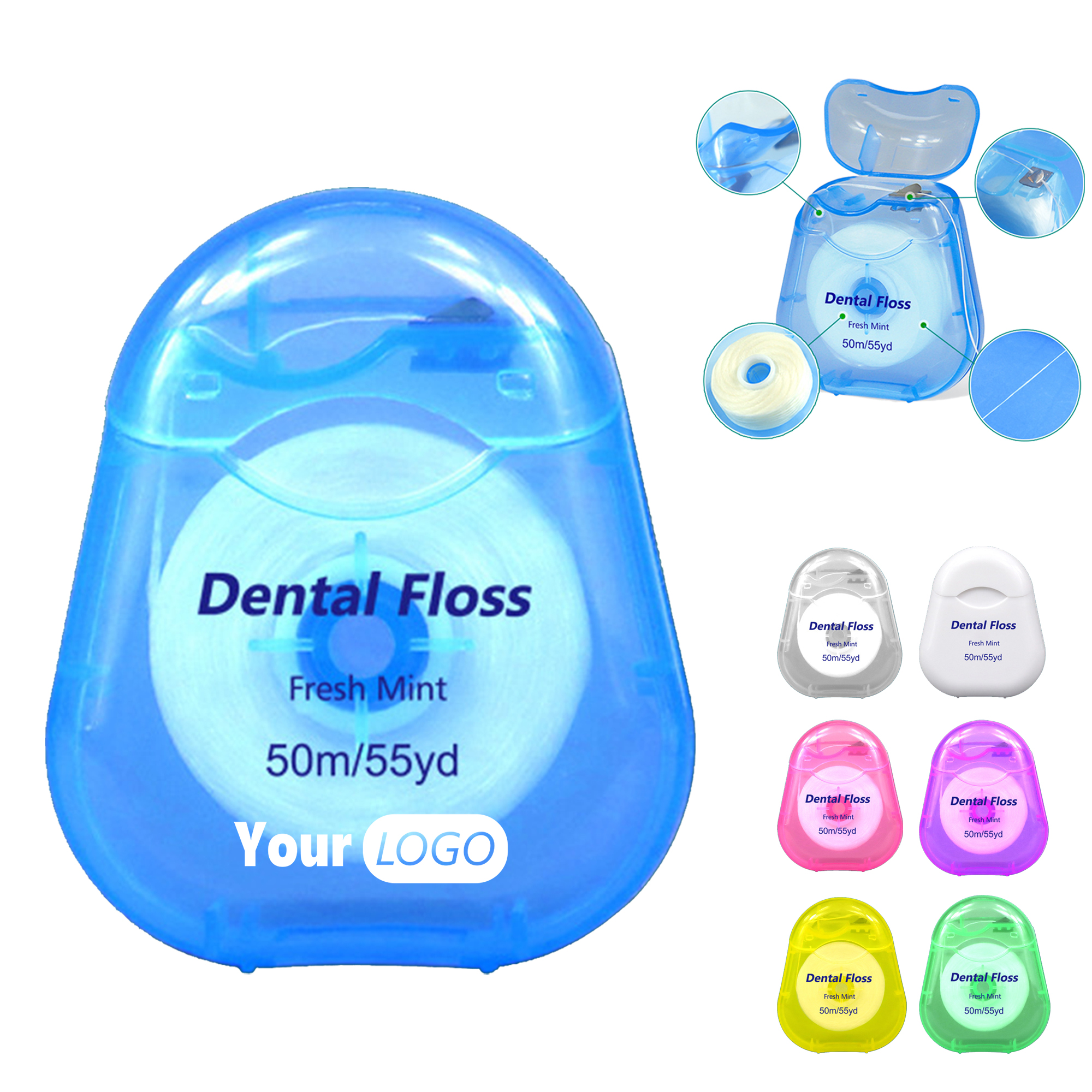 Fresh Mint Floss Roll In Colorful Dispenser ?C 50m 2