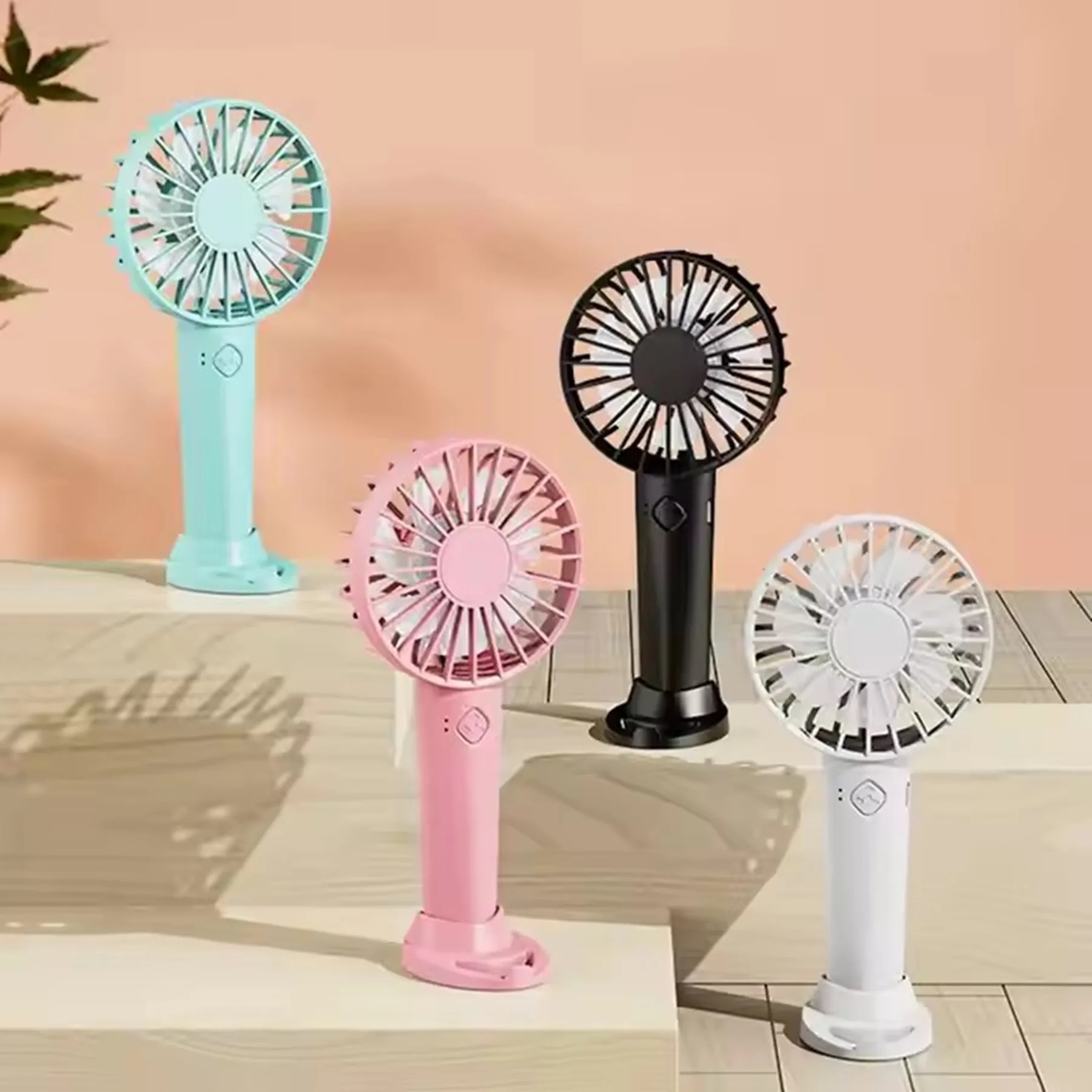 500 mAh Rechargeable Hand Held Fan with Phone Holder 5