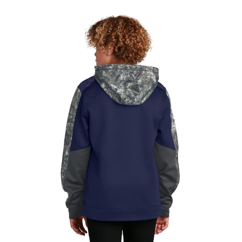 Sport-Tek Youth Sport-Wick Mineral Freeze Fleece Colorblock Hooded Pullover. 2