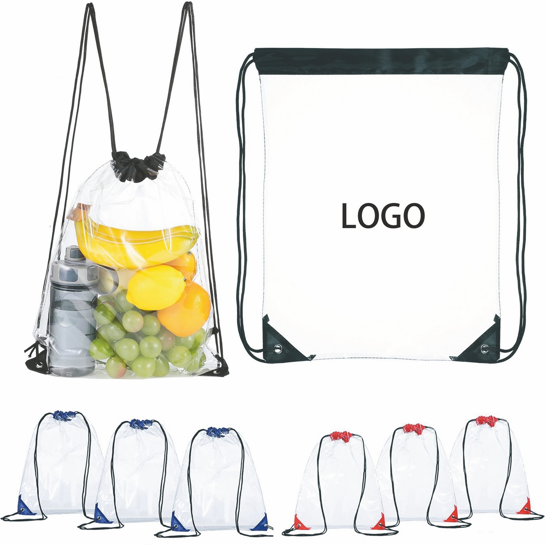 PVC Clear Drawstring Bag
