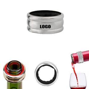 Stylish Dual Ring Shaped Wine Drip Stopper Collar 4