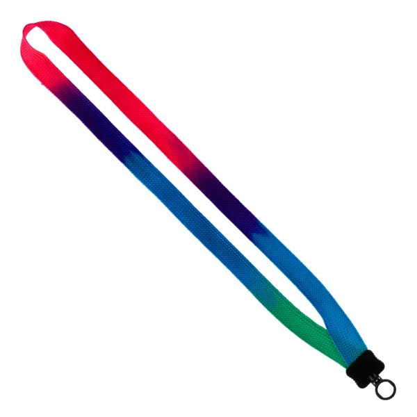 3/4" Tie Dye Lanyard with Plastic Clamshell & O-Ring 1