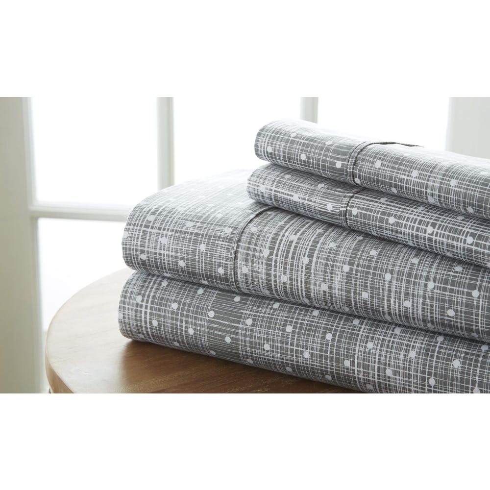 Premium Sheet Sets - Gray Queen Polka Dot Design 4 Piece 2