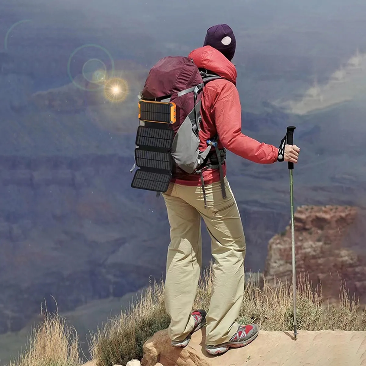 20000mAh Solar Charger with 4 Panels Power Bank 5