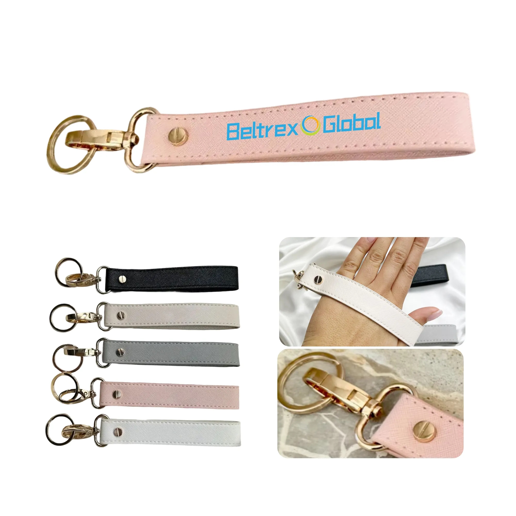Simple PU Leather Car Keychain with Durable Strap 7
