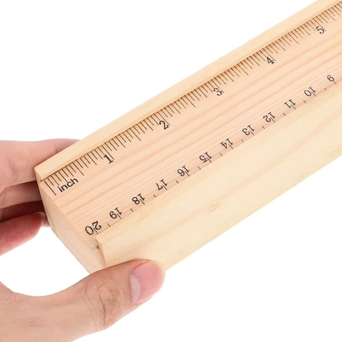 Wooden Ruler Pencil Box with 12 Colored Pencils 3