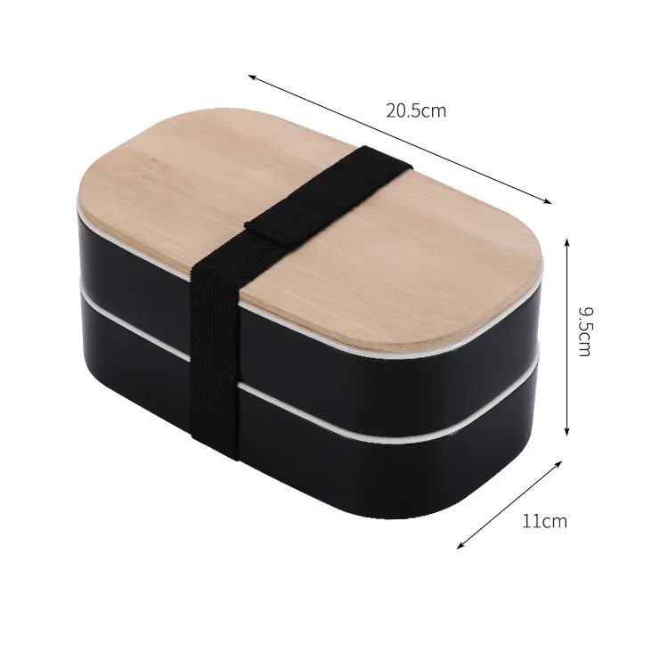 Stackable Wheat Straw Bento Box With Bamboo Lid 6