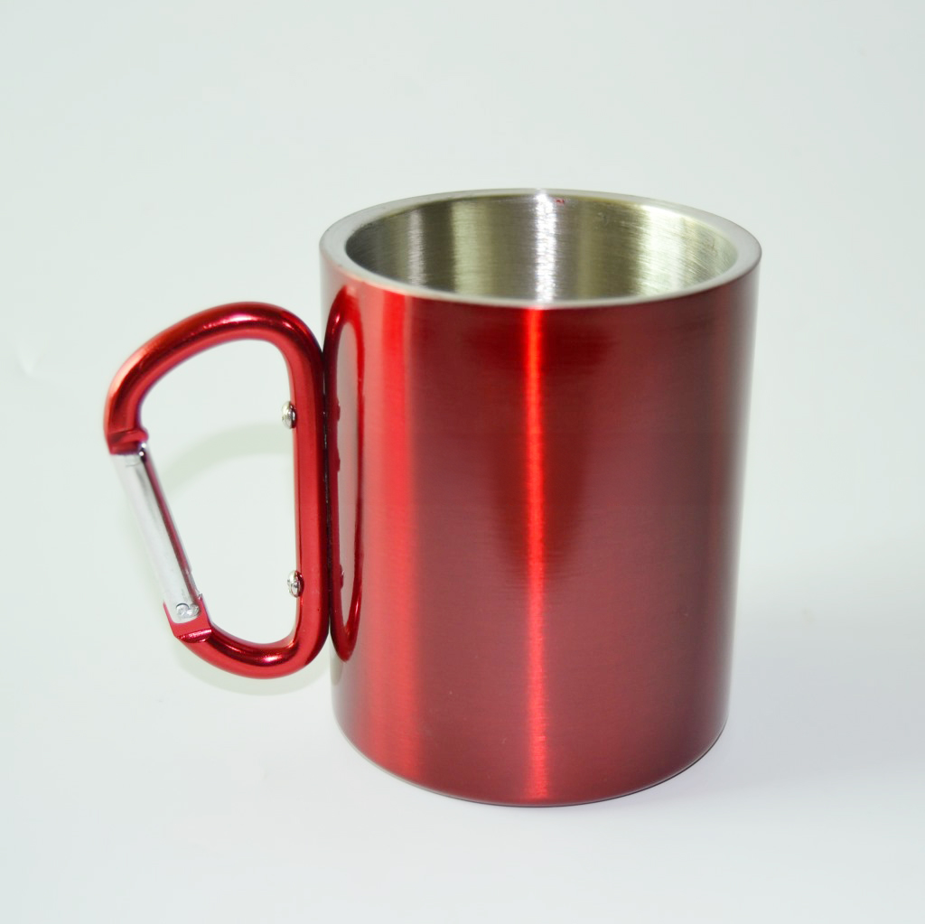 10 Oz. 304 Stainless Steel Camping Carabiner Mug Cup 2