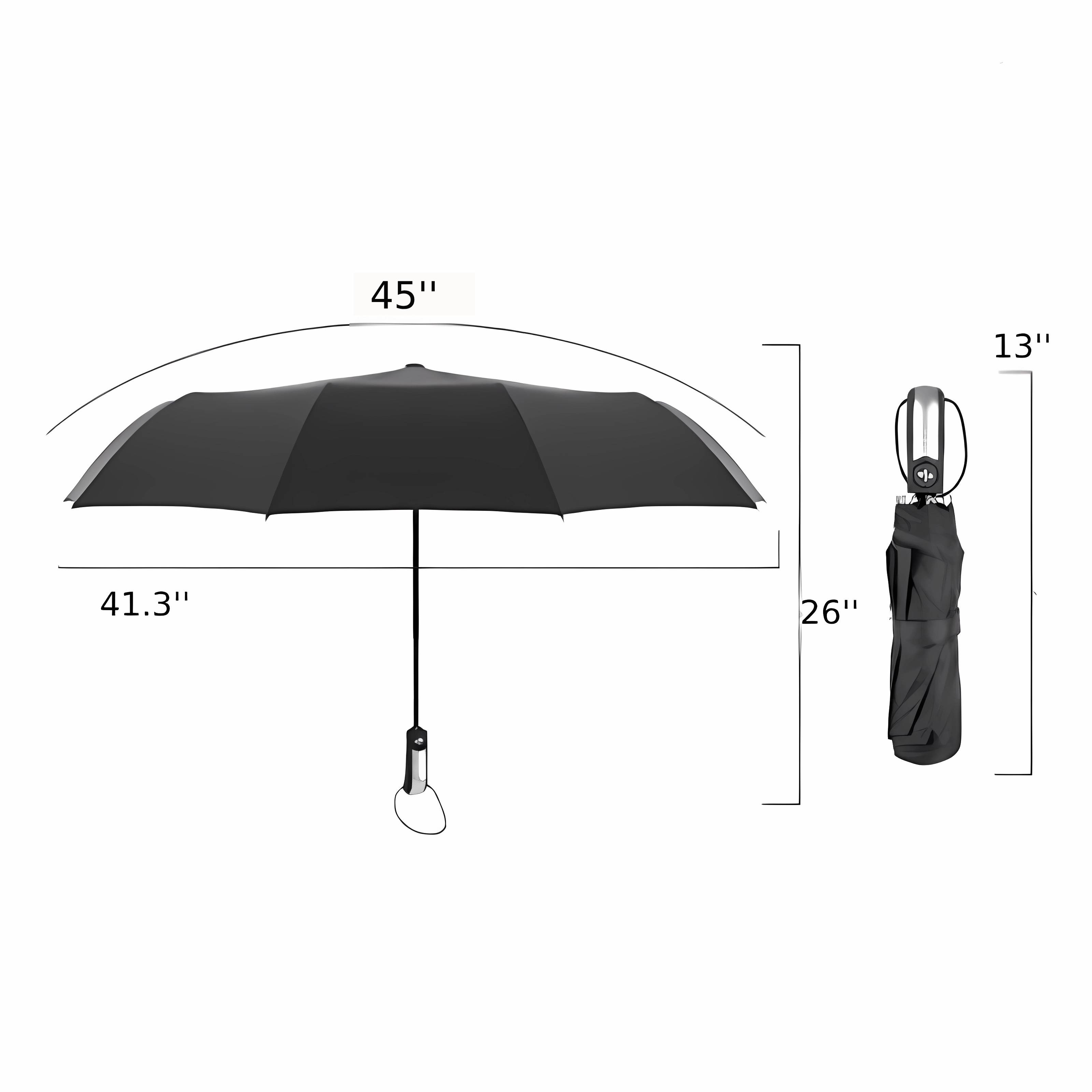 Auto Open Folding Umbrella (45"Arc) 1