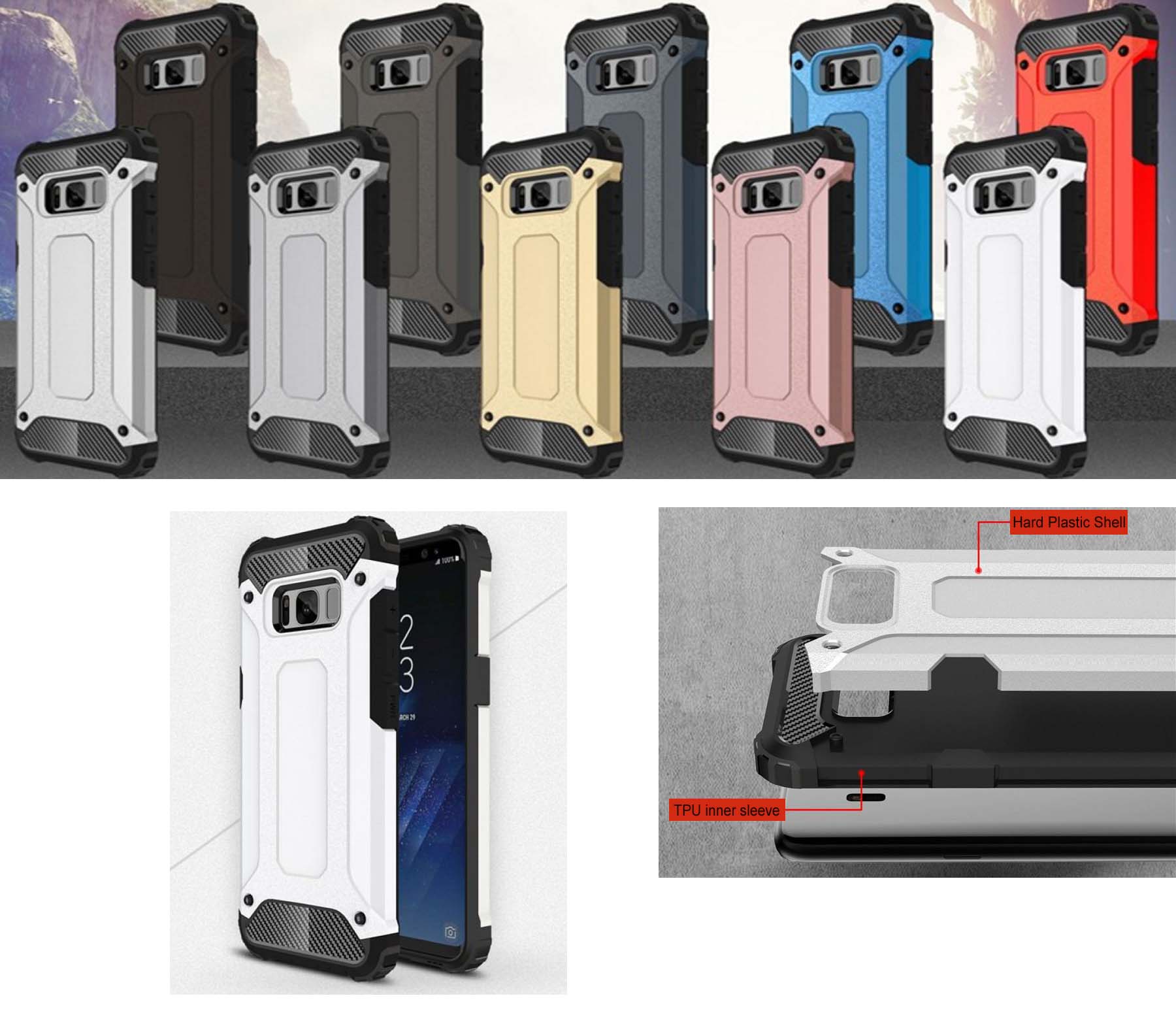 iBank ® Galaxy Hybrid Case for S10+,S10,S9+,S9,S8+,S8 4