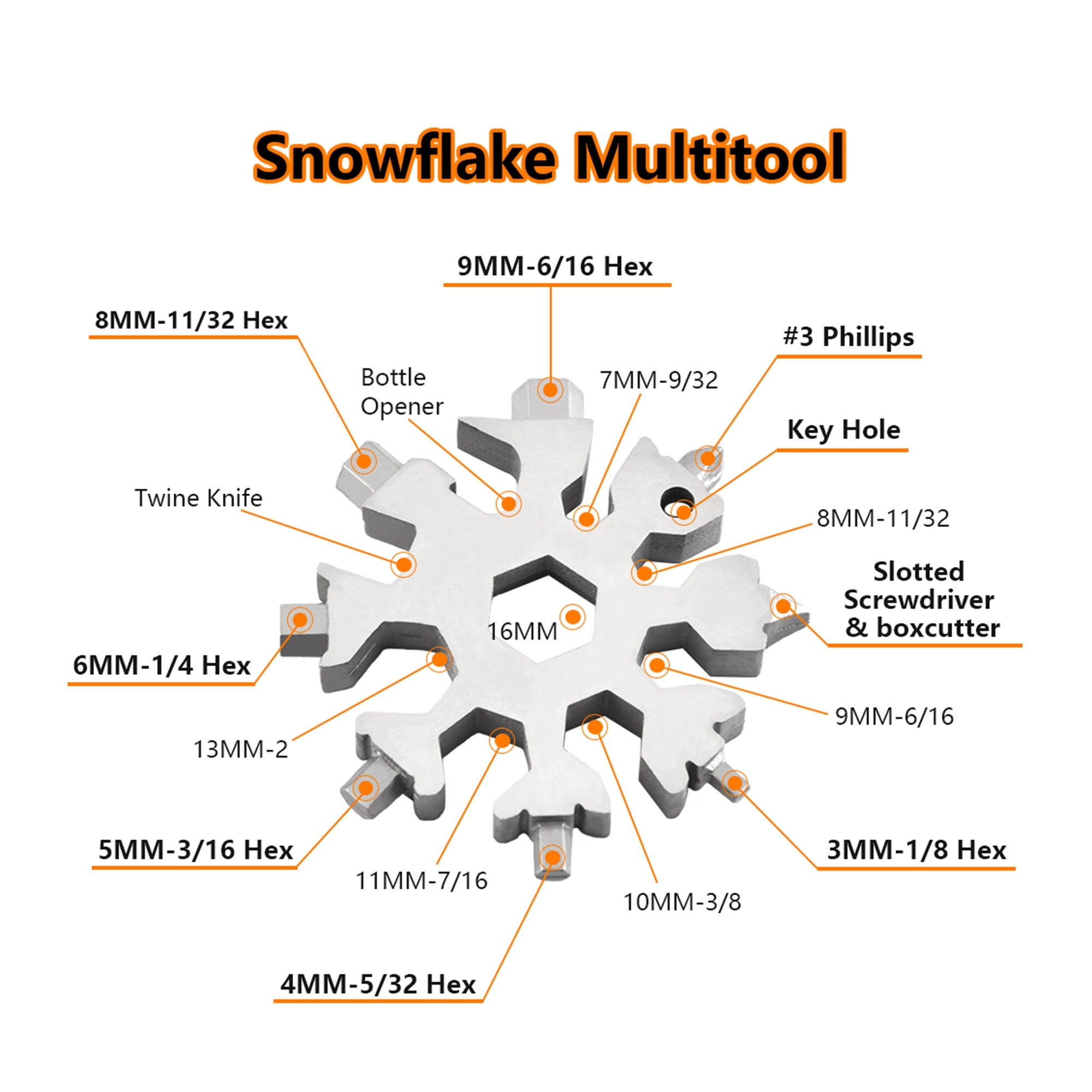 Snowflake Multi-Functional Key Chain MOQ 50PCS 2