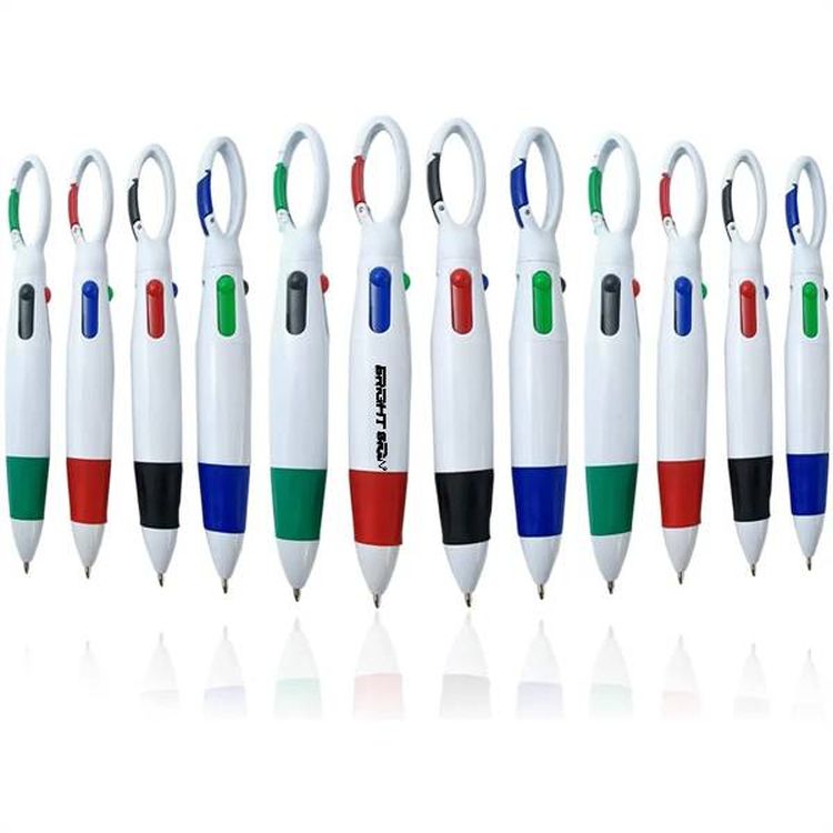 4-Color Ballpoint Pen with Carabiner Keychain 1