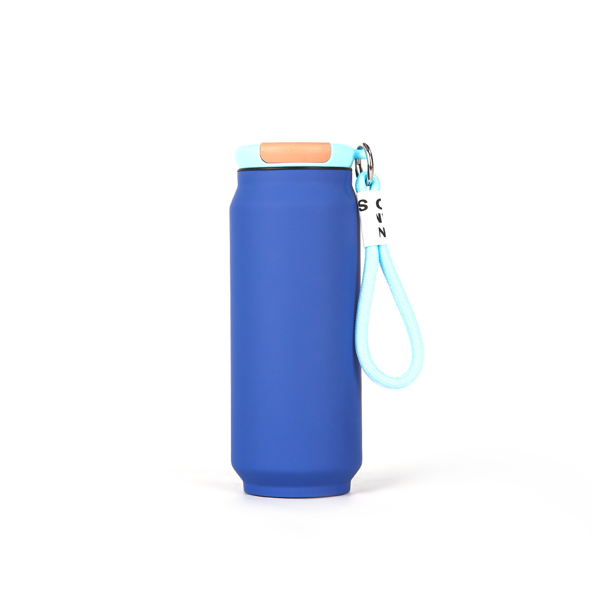 17 oz Rubberized Coated Can-Shaped Insulated Water Bottle W/ Handle Strap, custom water bottle with logo imprint 7