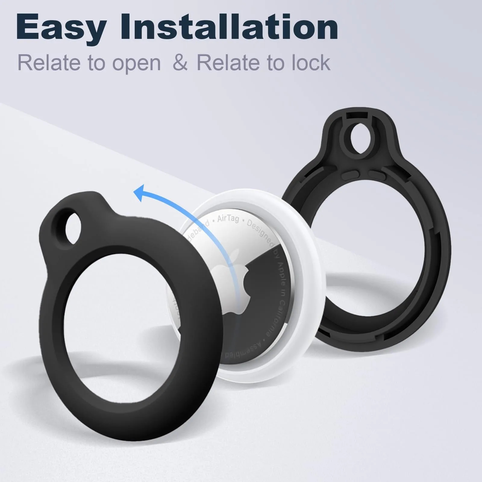 Custom Airtag Keychain Case Durable Anti Scratch Holder for Keys Bags Pets Gifts 7