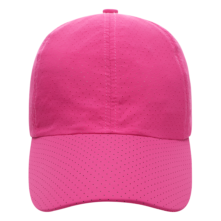 Stock Solid Color Quick Dry Poly 6 Panel Cap, Elastic Back 21