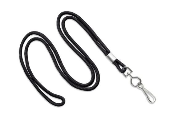 1/8" Blank Lanyard w/Swivel Hook (Black) 1