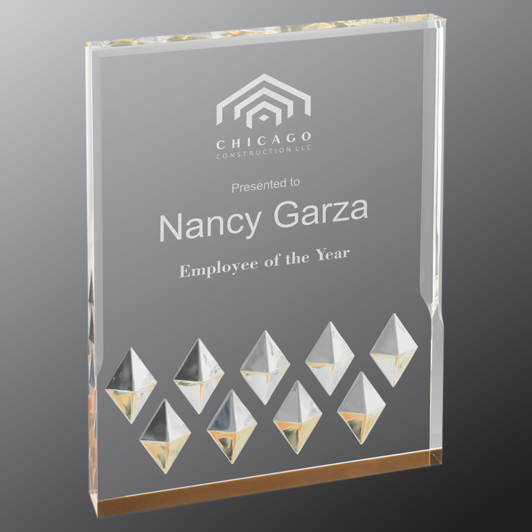 4" x 6" Gold Diamond Mirage Acrylic Award 1