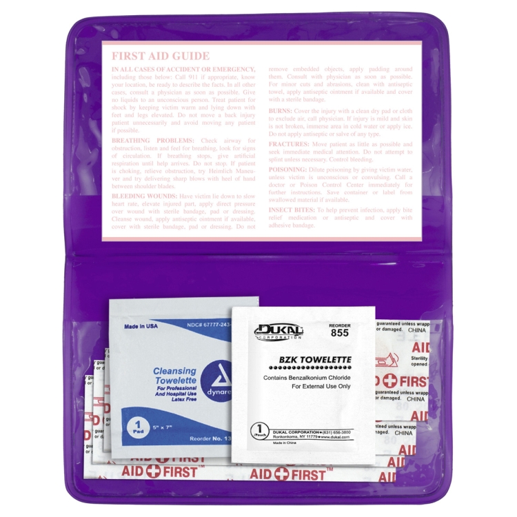 "HEAL-ON-THE-GO L" 10 Piece Economy First Aid Kit in Colorful Vinyl Pouch 21