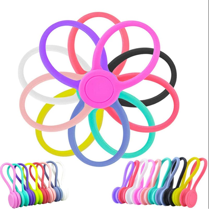 Silicone Magnetic Clips Cable Straps Cord Organizers 2