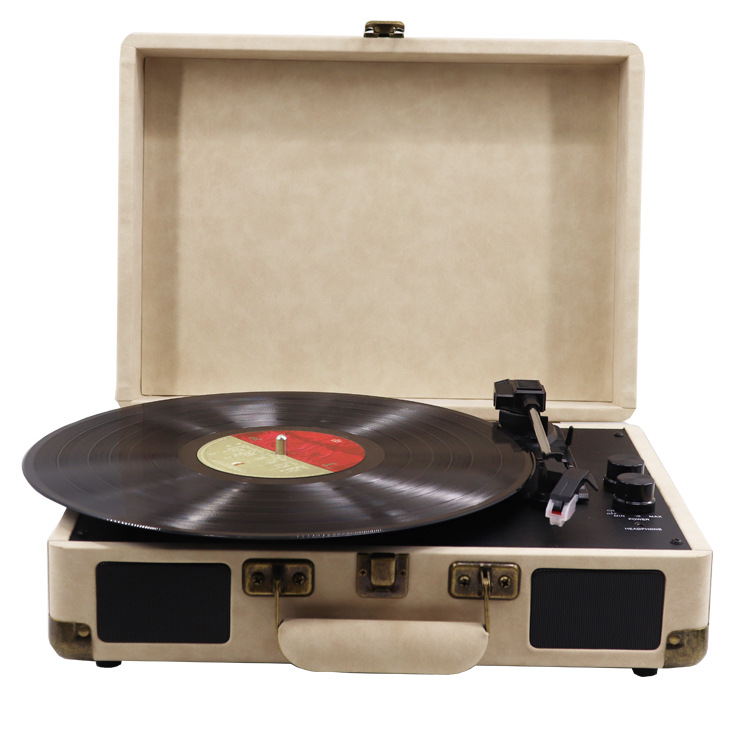 Blutooth in/out suitcase vinyl record player turntable 2