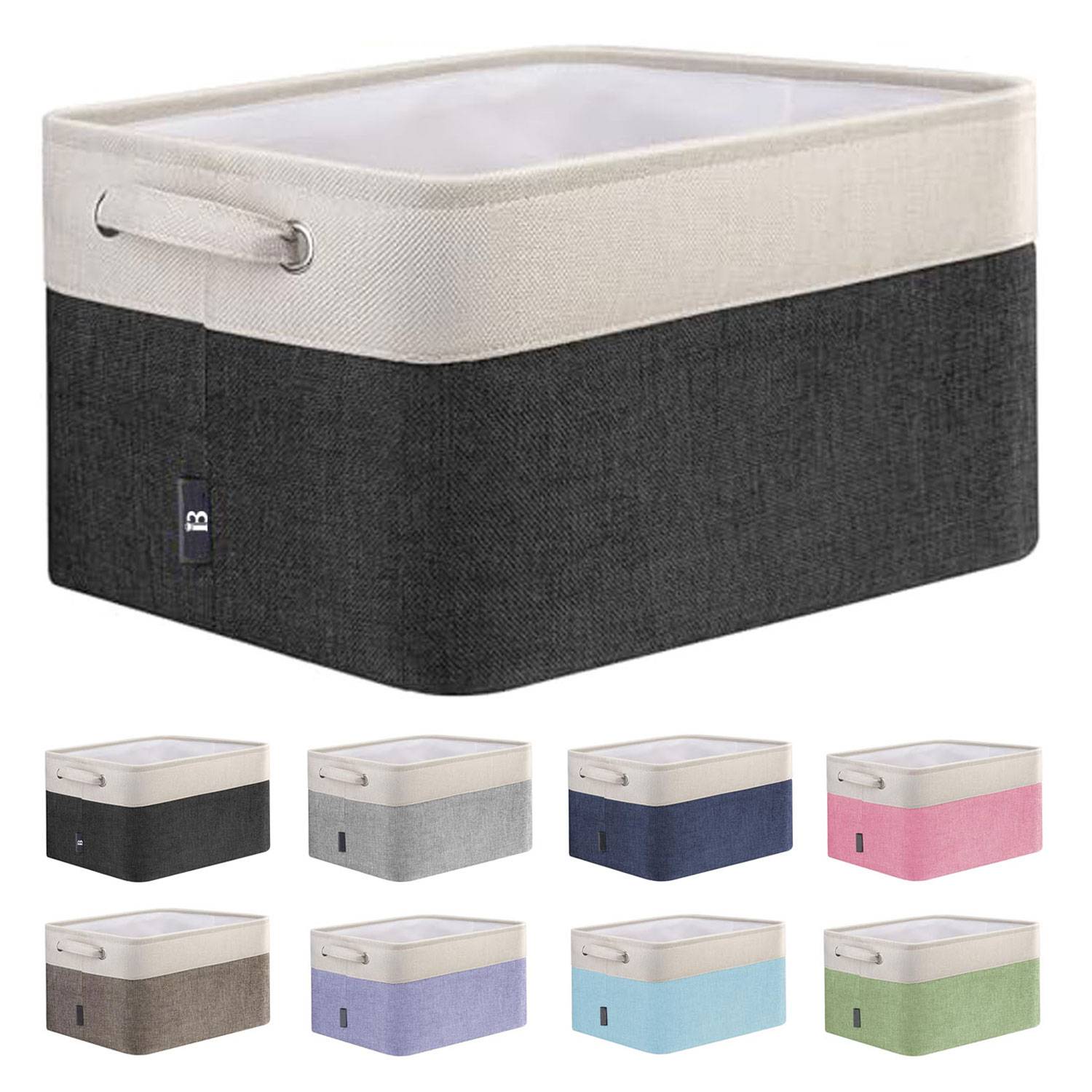 Foldable Linen Fabric Storage Bins for Toys Clothes