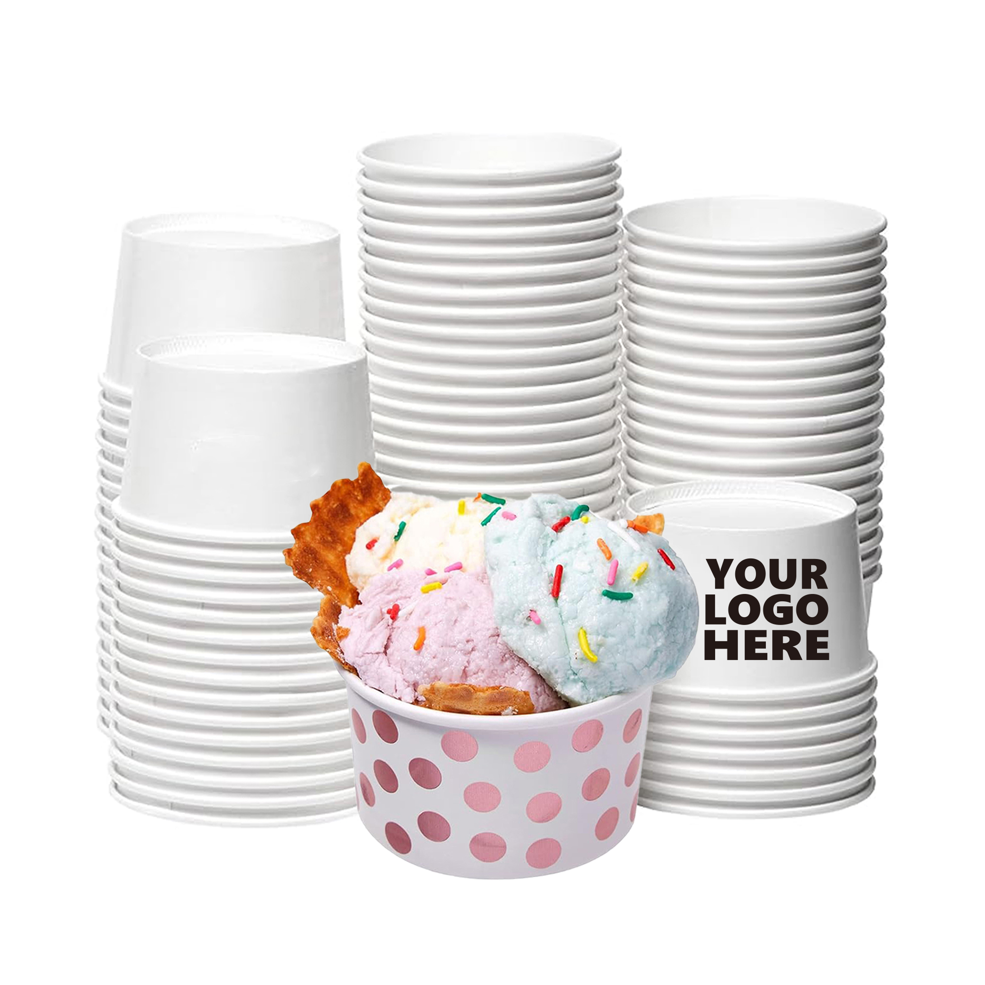 Disposable 5oz Paper Bowl for Ice Cream & Desserts 2