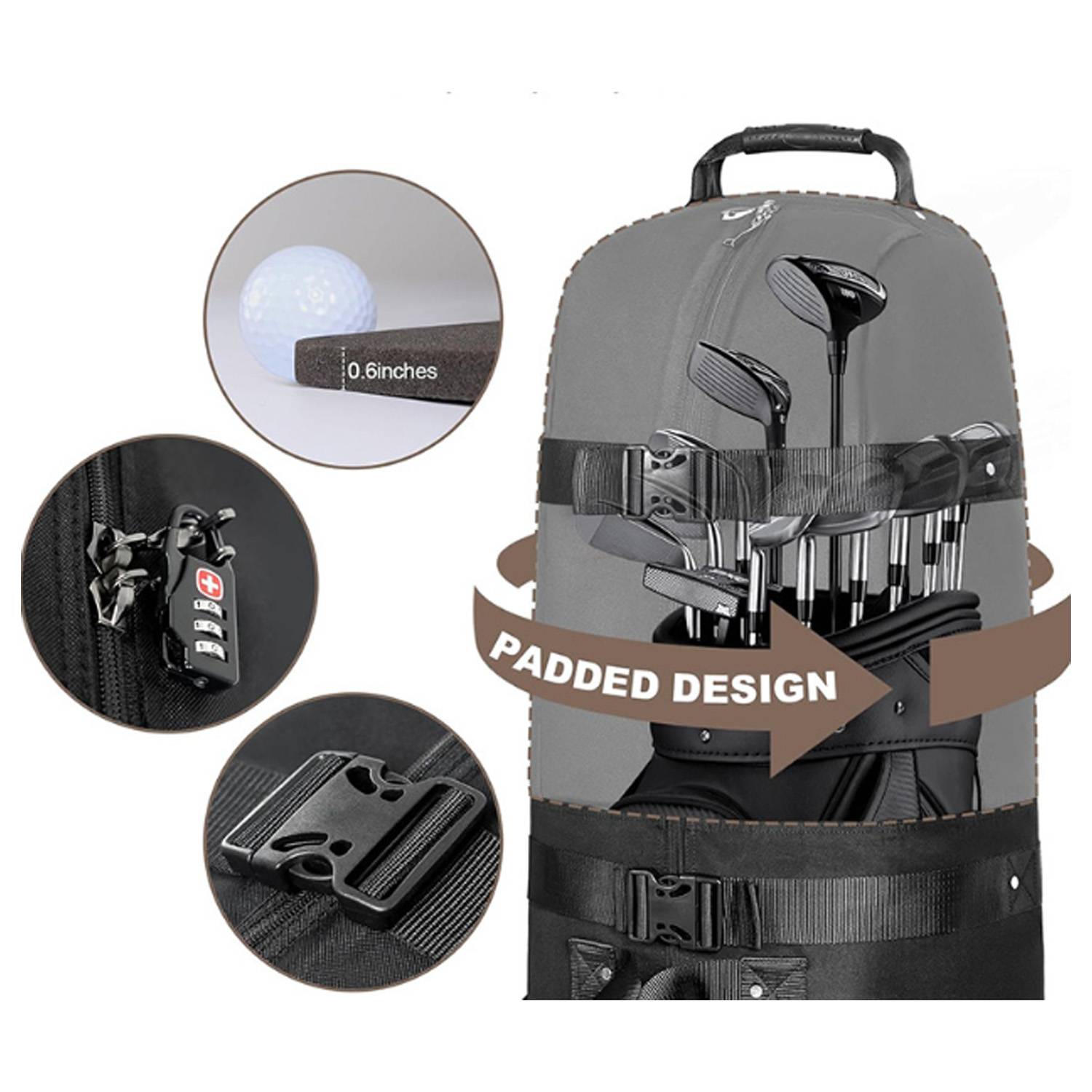 Golf Travel Bag – Soft-Sided Oxford with Sturdy Zippers 2