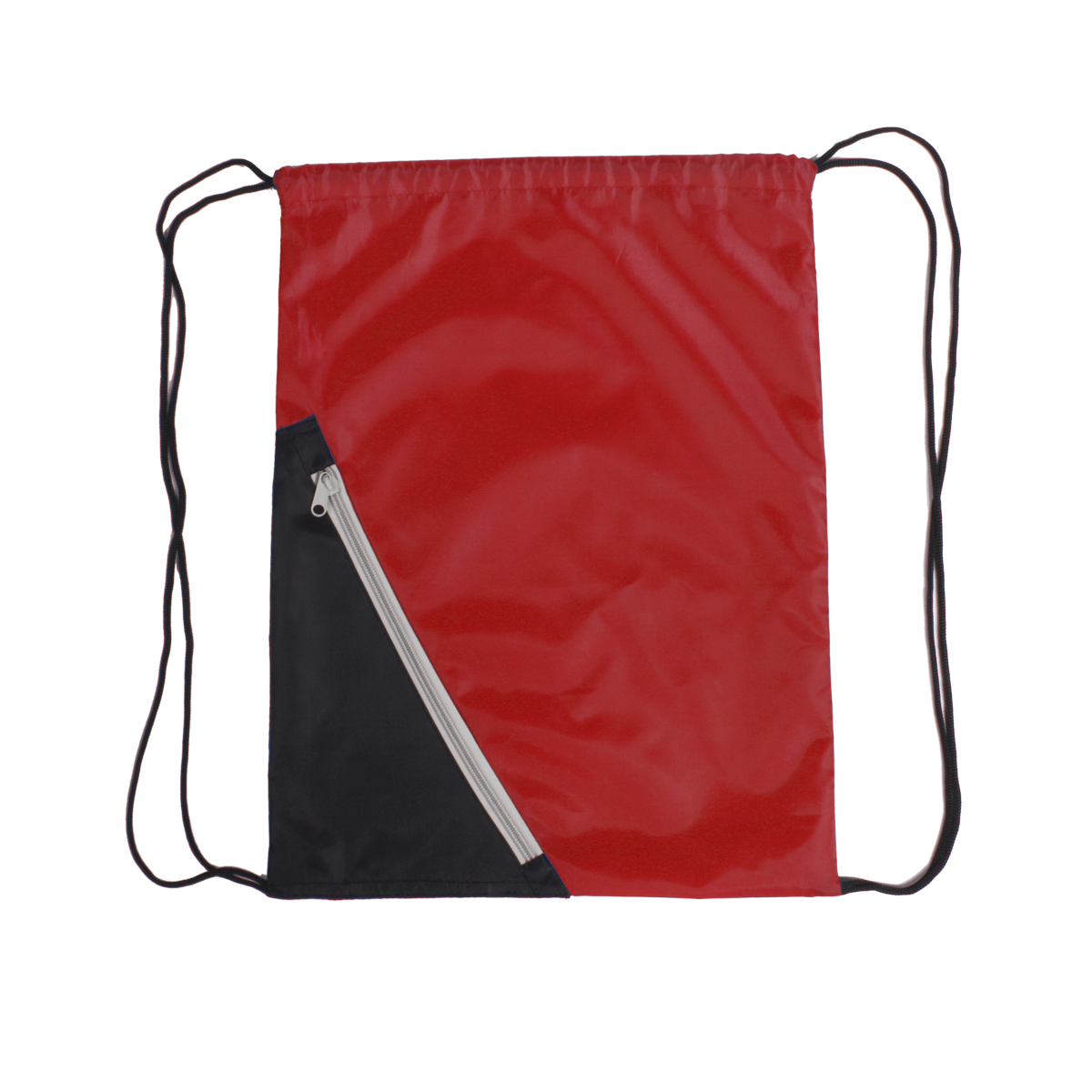 210D nylon front zipper pocket drawstring cinch backpack 7