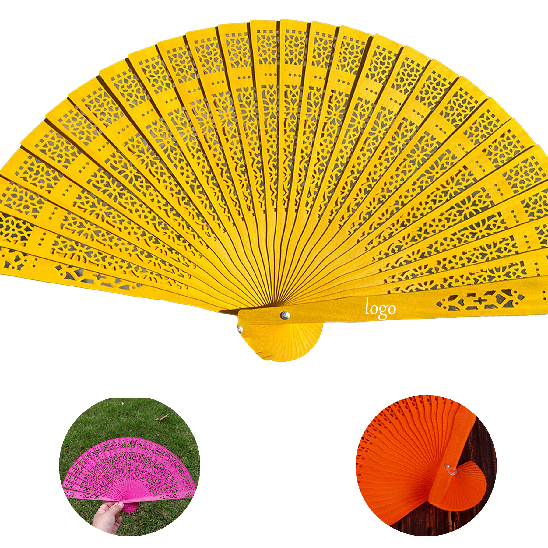 Carved Wooden Folding Fan 7