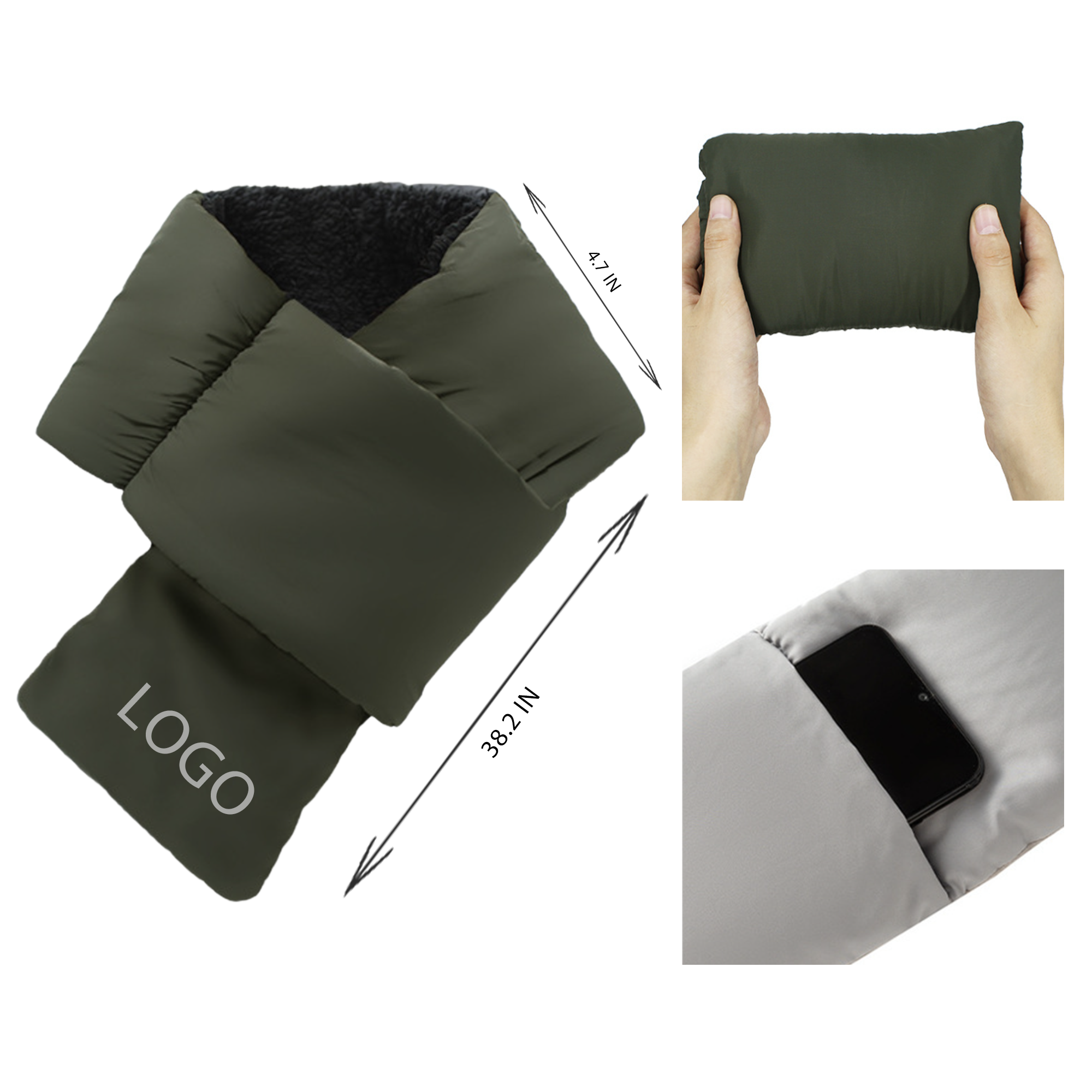 MOQ 10 PCS Stylish Winter Fleece Thermal Scarf 2
