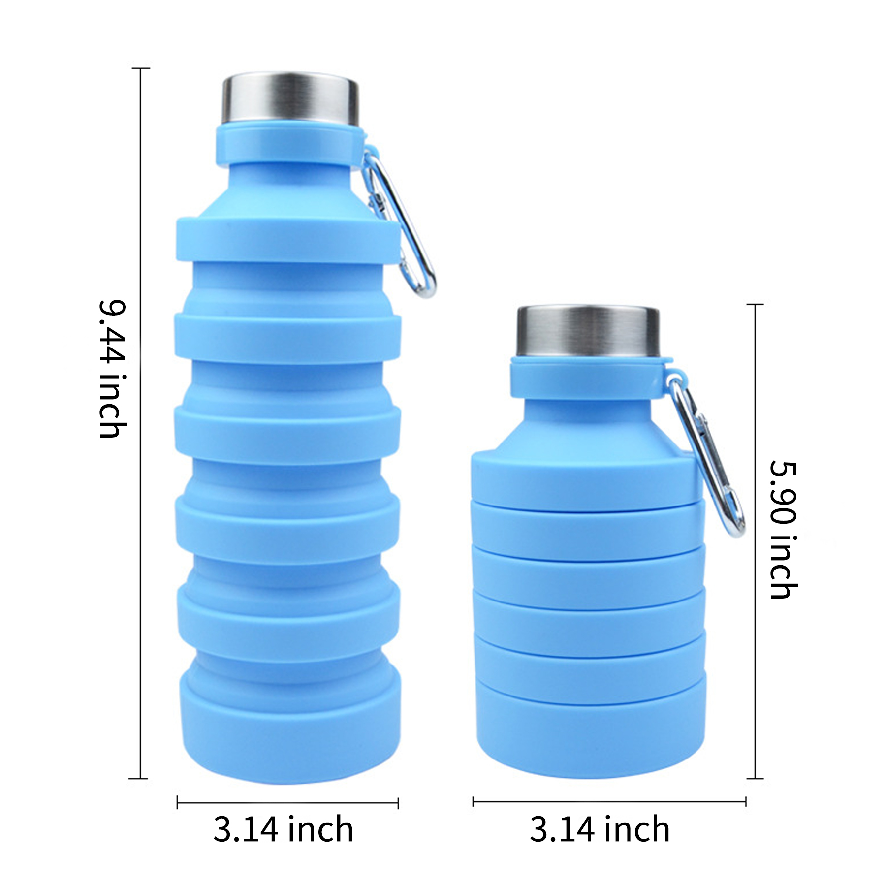 Reuseable Collapsible Silicone Water Bottle 2