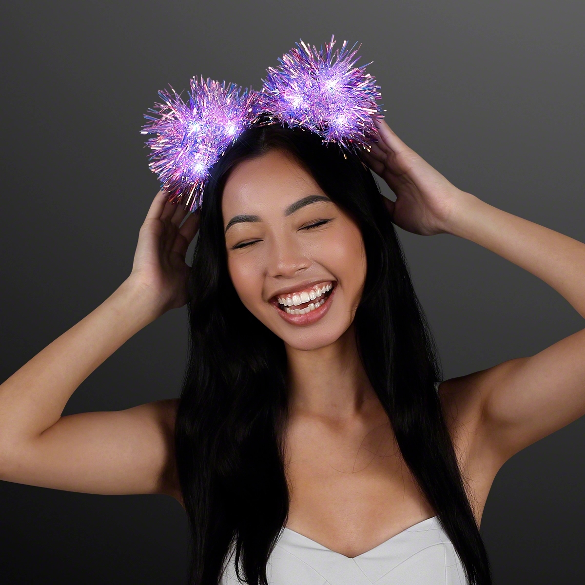 Still-Light Sparkle Iridescent Pom Ears 1