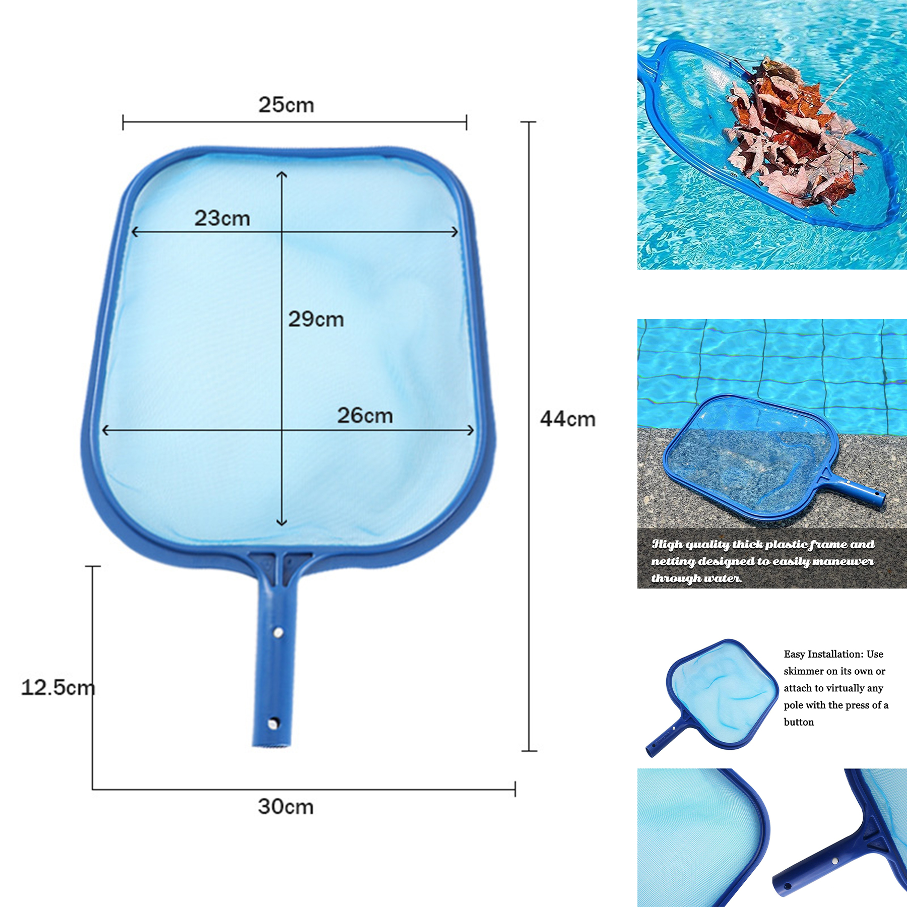 Professional Heavy Duty Pool Leaf Rake Fine Mesh Frame Net 2