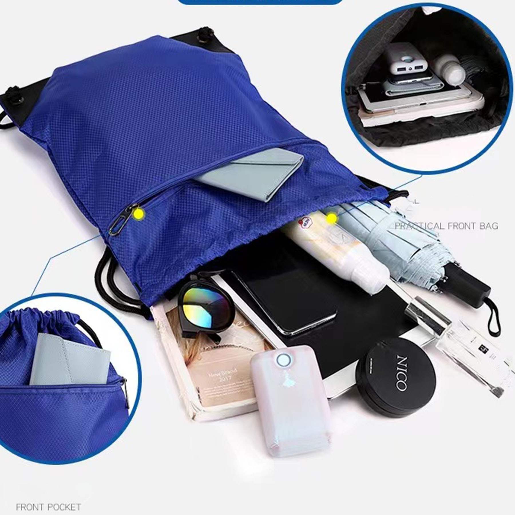 420D Polyester Drawstring Backpack 2