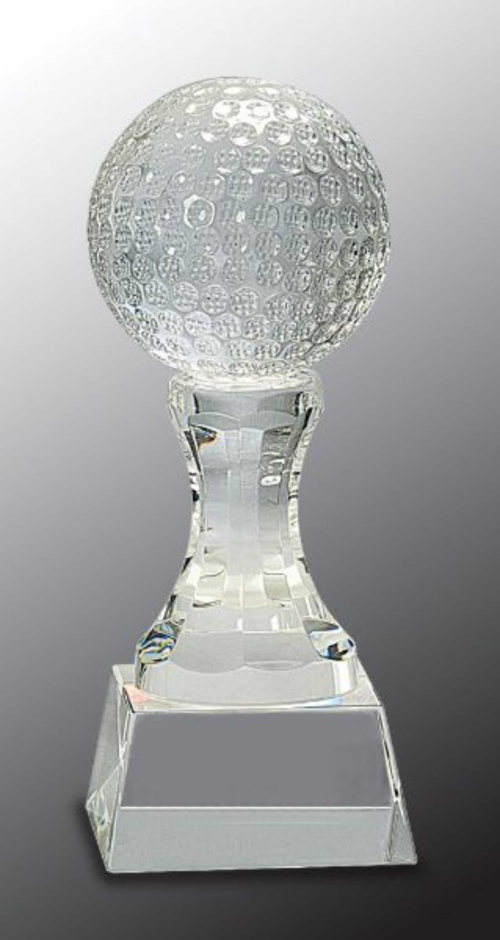 7 3/4" Crystal Golf Ball Award on Clear Pedestal Base 3