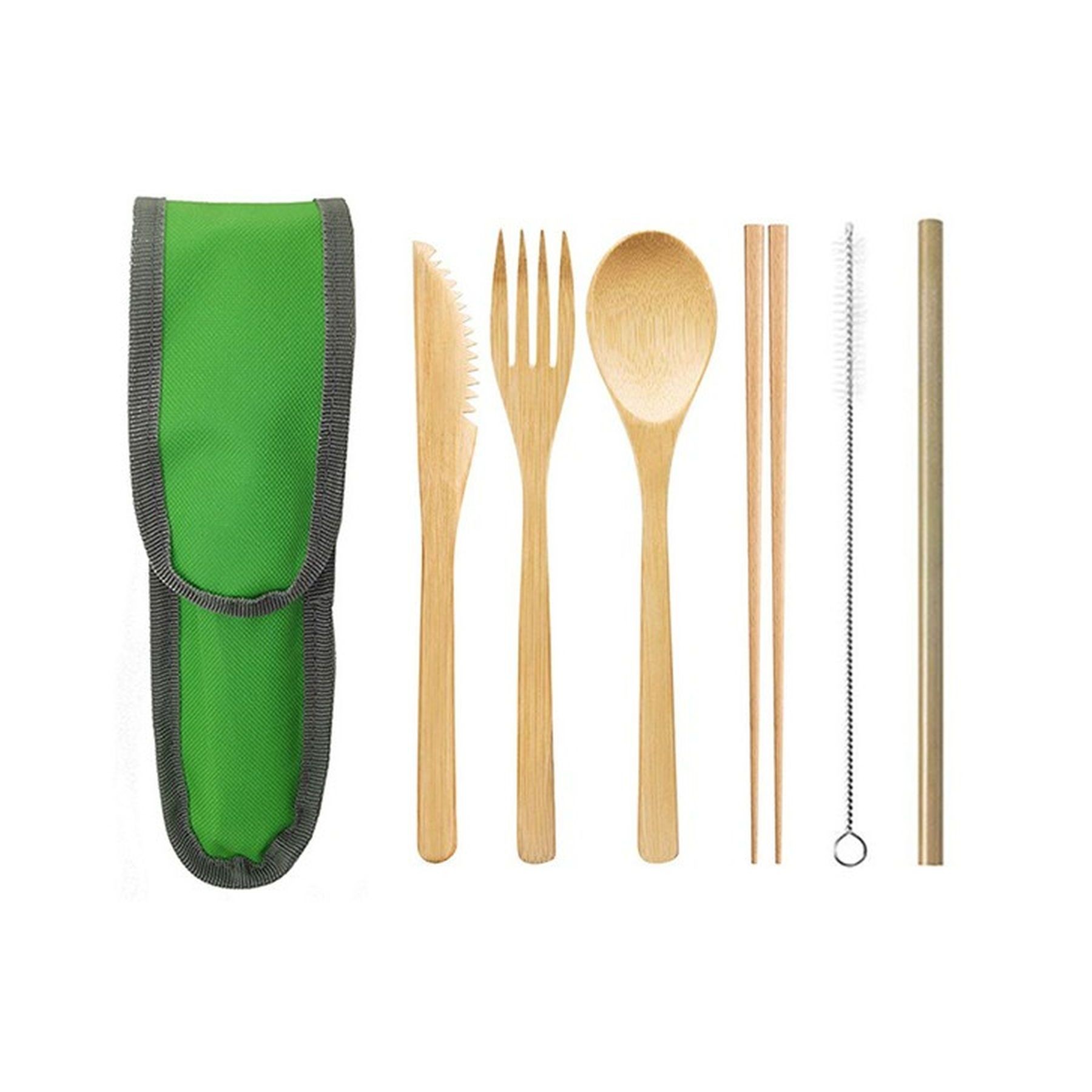 Travel Bamboo Cutlery Set Organic Utensils With Case 2
